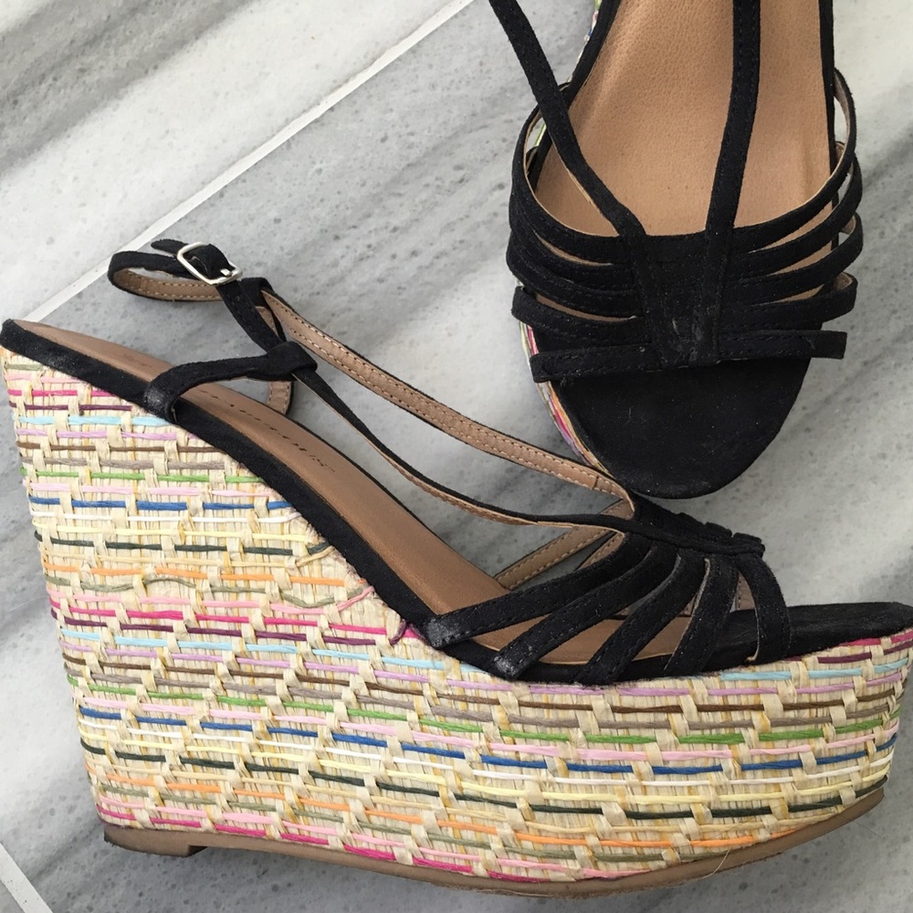 🌈 Rainbow Wedge Heels 🌈